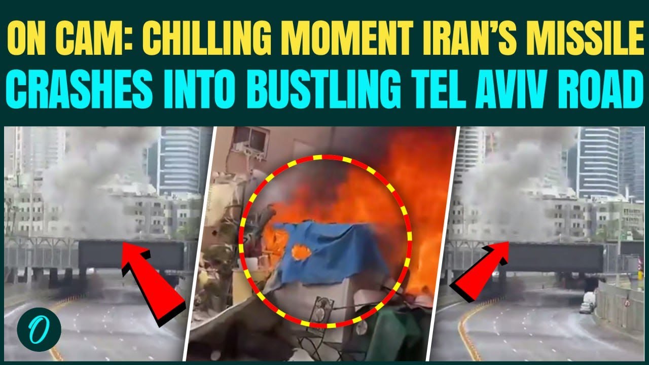 Iran BOMBS Tel Aviv BREAKING: Israelis RUN IN PANIC as Missile Hits Busy Road; CHILLING Aftermath