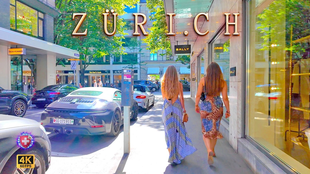 ZURICH SWITZERLAND ✨ Look around the city Center / Bahnhofstrasse & Lake 4K Flea Market / asmr