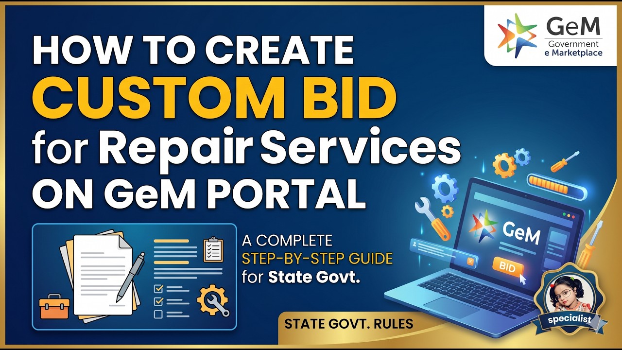 How to create custom bid for repair service in gem portal 