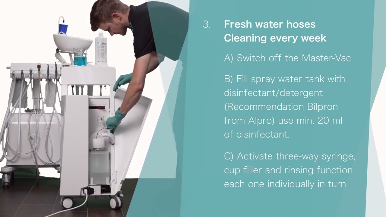 Tutorial Master Vac - Part C: Cleaning - Mobile Dental Suction Unit by BPR Swiss