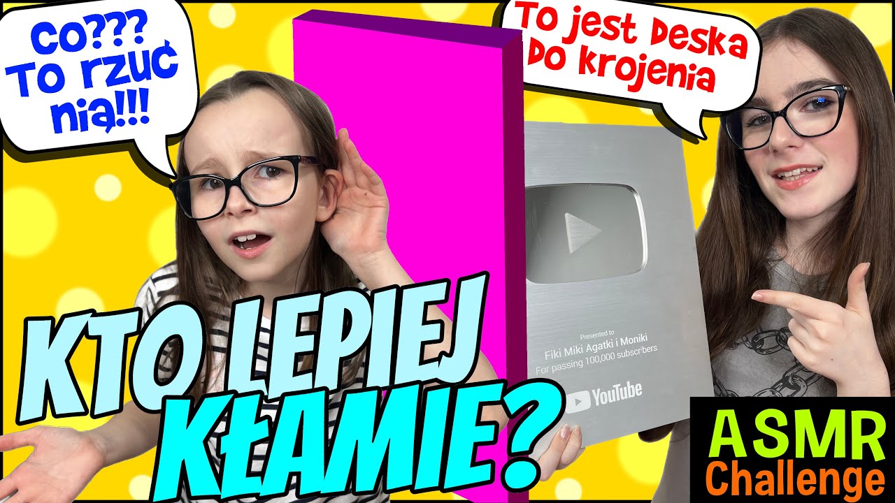 KTO LEPIEJ KŁAMIE? ASMR Challenge #fikimikiagatkiimoniki