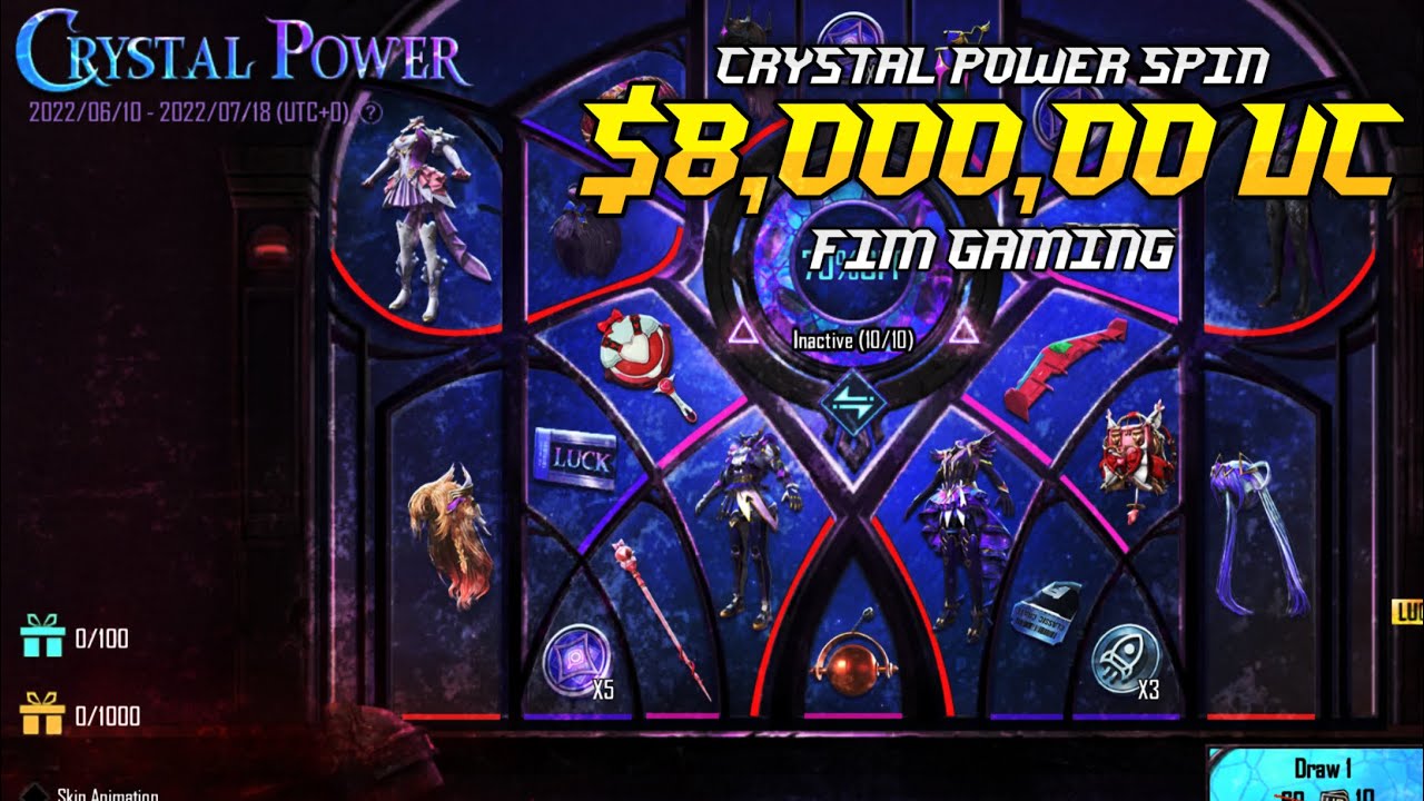 Crystal Power Spin PUBG MOBILE 8,000.00 UC Worst