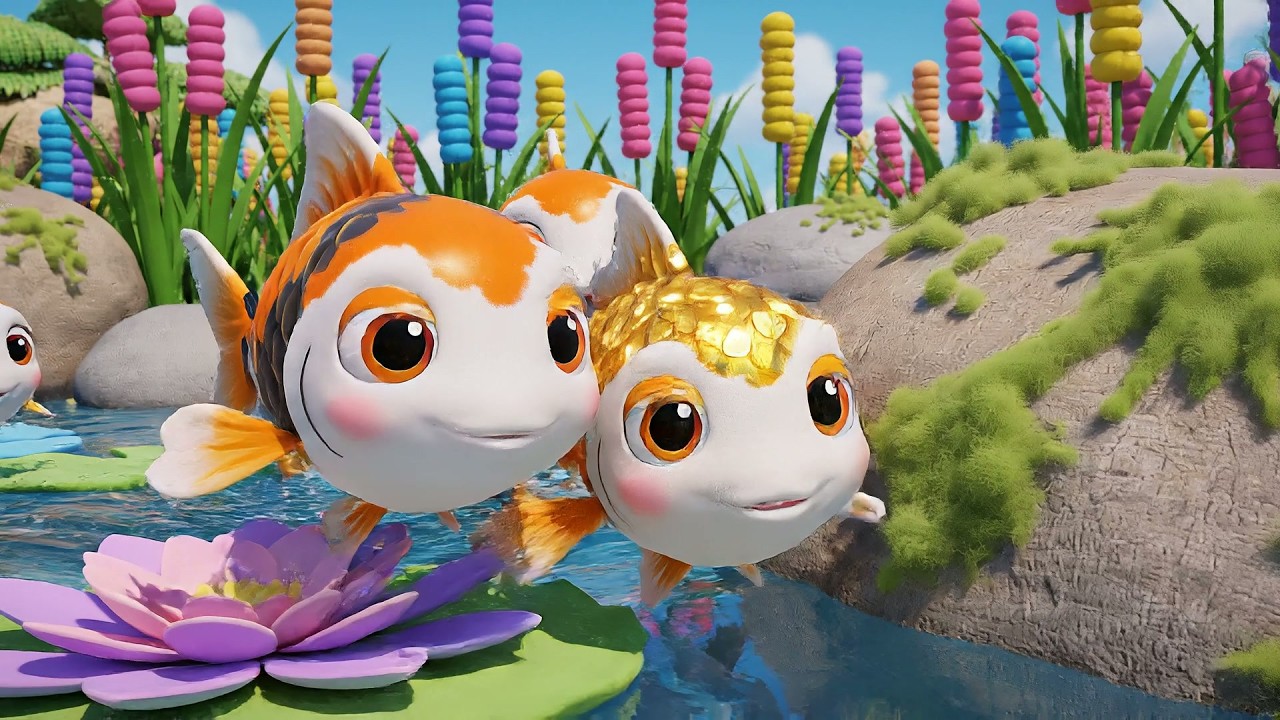 Cinco Pequeños Peces Koi Nadan, Nadan, Nadan | Canciones del Océano y Relajación para Niños