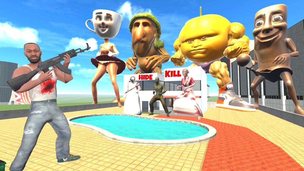 Franklin Play Hide And Kill Game With Brainrot Animals Gang In Indian Bikes Driving 3d