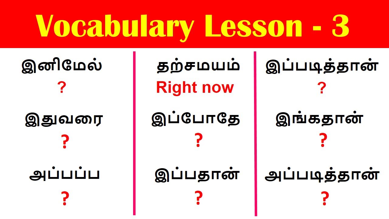 Vocabulary Words English Learn in Tamil | English Vocabulary in Tamil | Spoken English Words Tamil