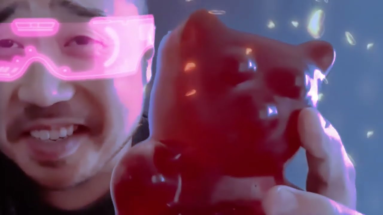 ASMR Giant Gummy Bear 🍉 (Licking, Chewing, Eating & Mouth Sounds)