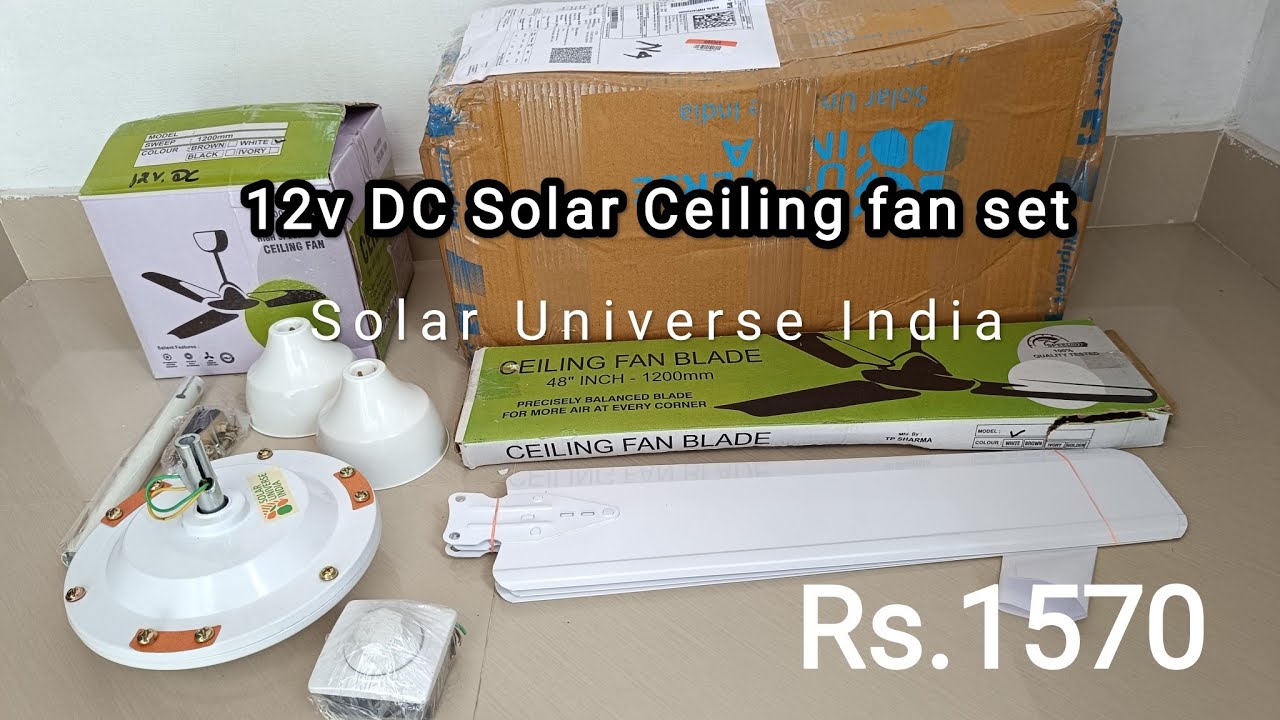 DC 12v solar ceiling fan set from Solar Universe India