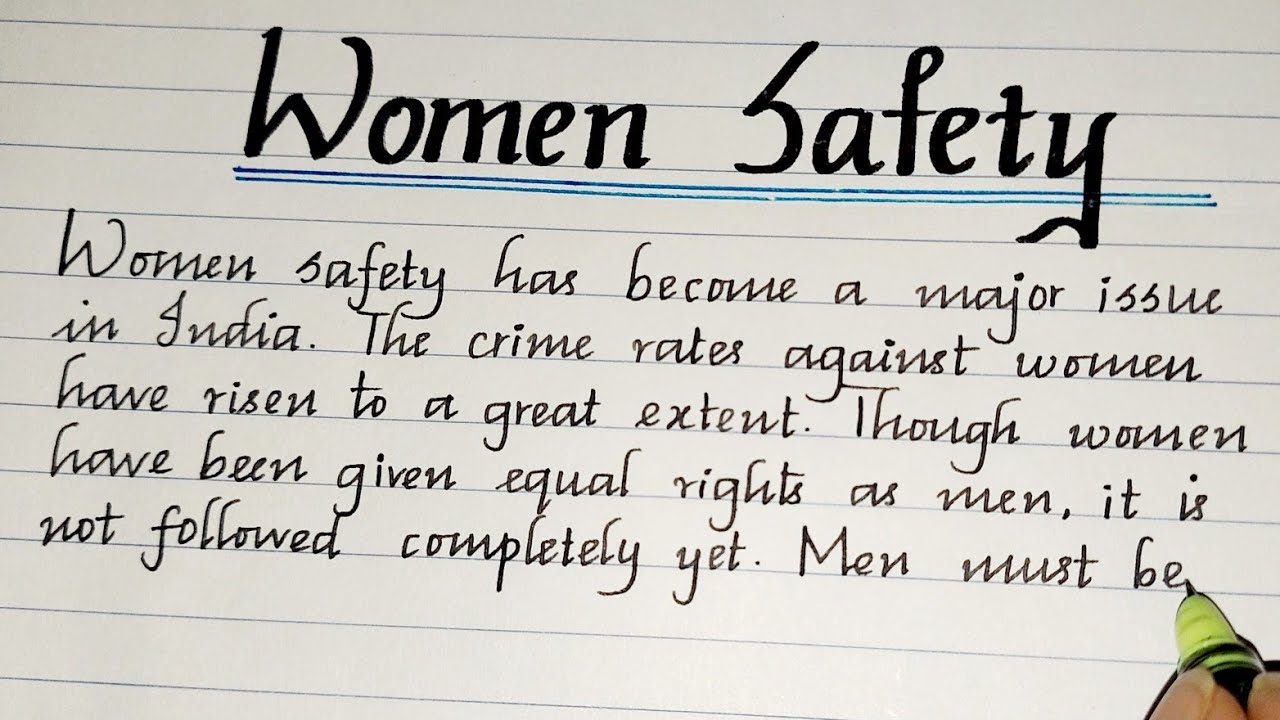 Essay about Women Safety//Women's day speech//Essay writing//Neat and clean Cursive Handwriting