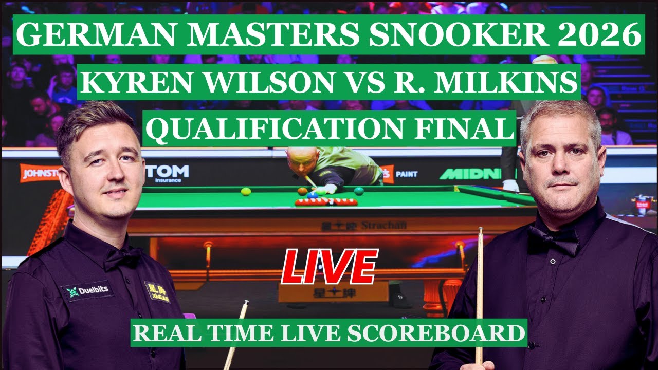 Kyren Wilson vs Robert Milkins Live Scores | German Masters Snooker 2026 Qualification Final