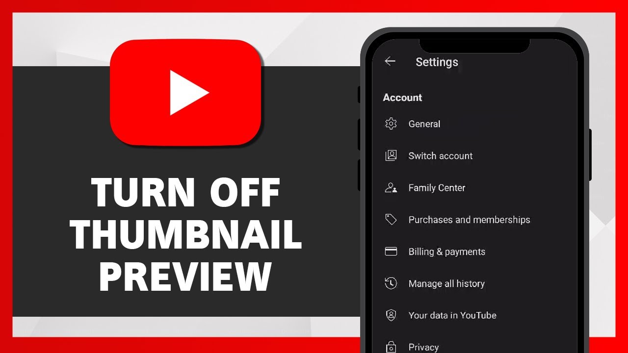How To Turn Off YouTube Thumbnail Preview