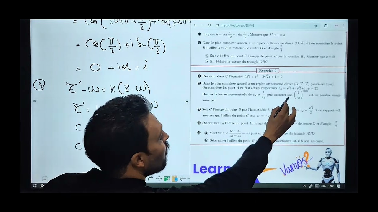 Solution exercice 2 nombres complexes 