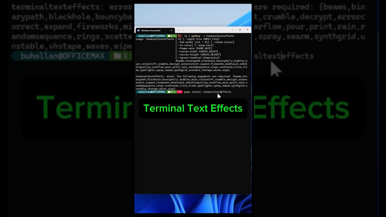 Terminal Text Effects #programming #terminal #python