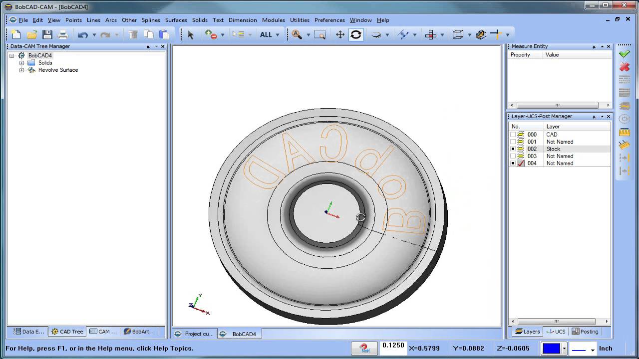Project Curves for 3D Machining of Text and more BobCAD CAM V28 Mill Professional