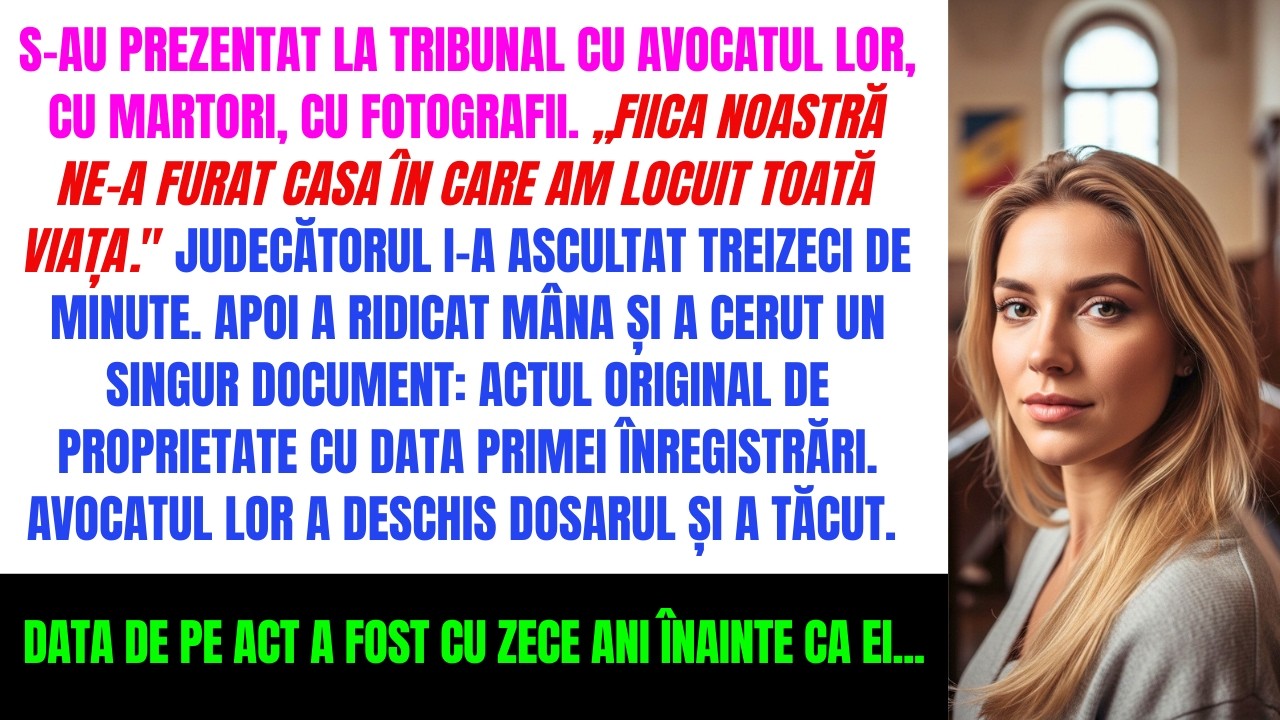 Părinții mei au venit la tribunal să mă acuze că le-am furat casa — judecătorul le-a cerut actul...