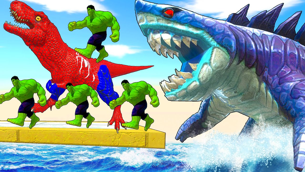 All Dinosaurs Fighting Spiderman T-Rex vs Tyrannosaurus Rex Pro 8 Superhero - Jurassic World Rebirth