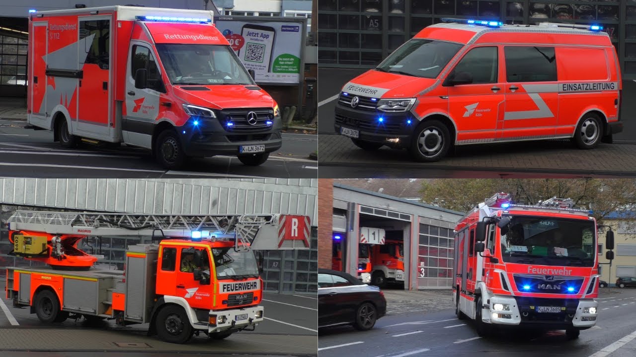 🇩🇪 [Löschzug | Alarmlicht] Einsatzfahrten der Berufsfeuerwehr Köln Wache 1, 5 & 10!