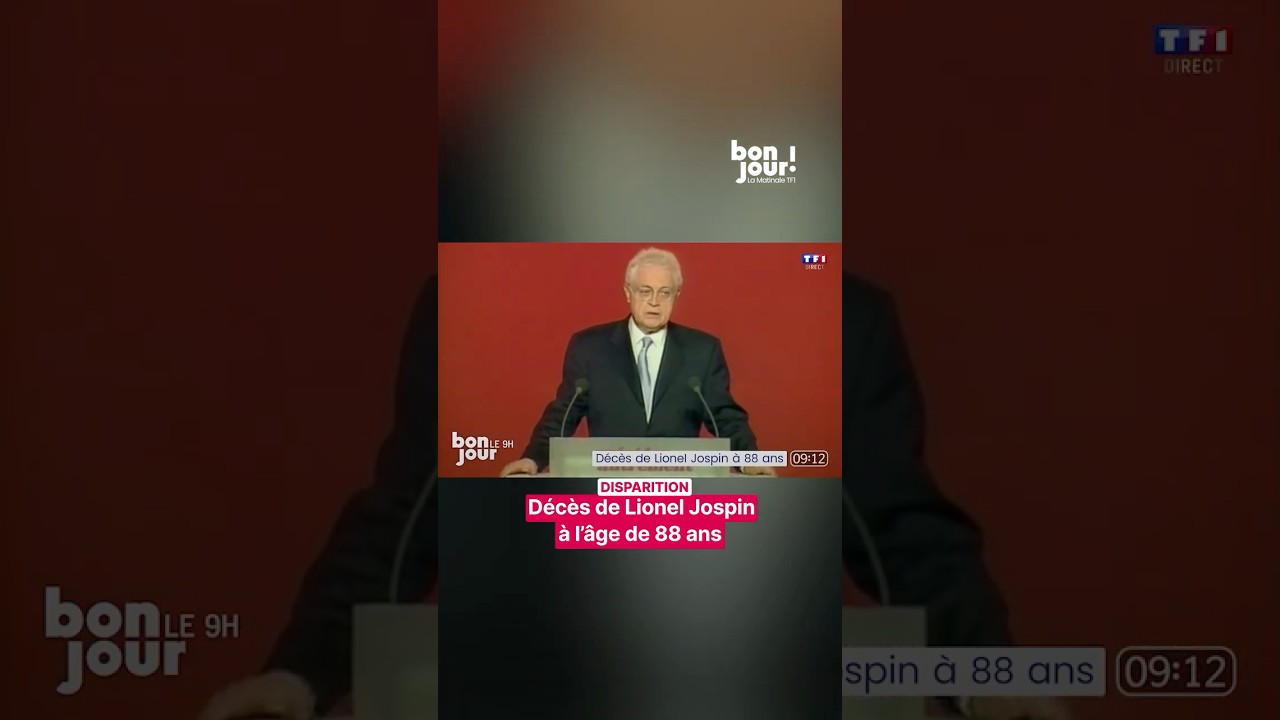 ⚫ L'ancien Premier ministre Lionel Jospin est mort｜TF1 INFO