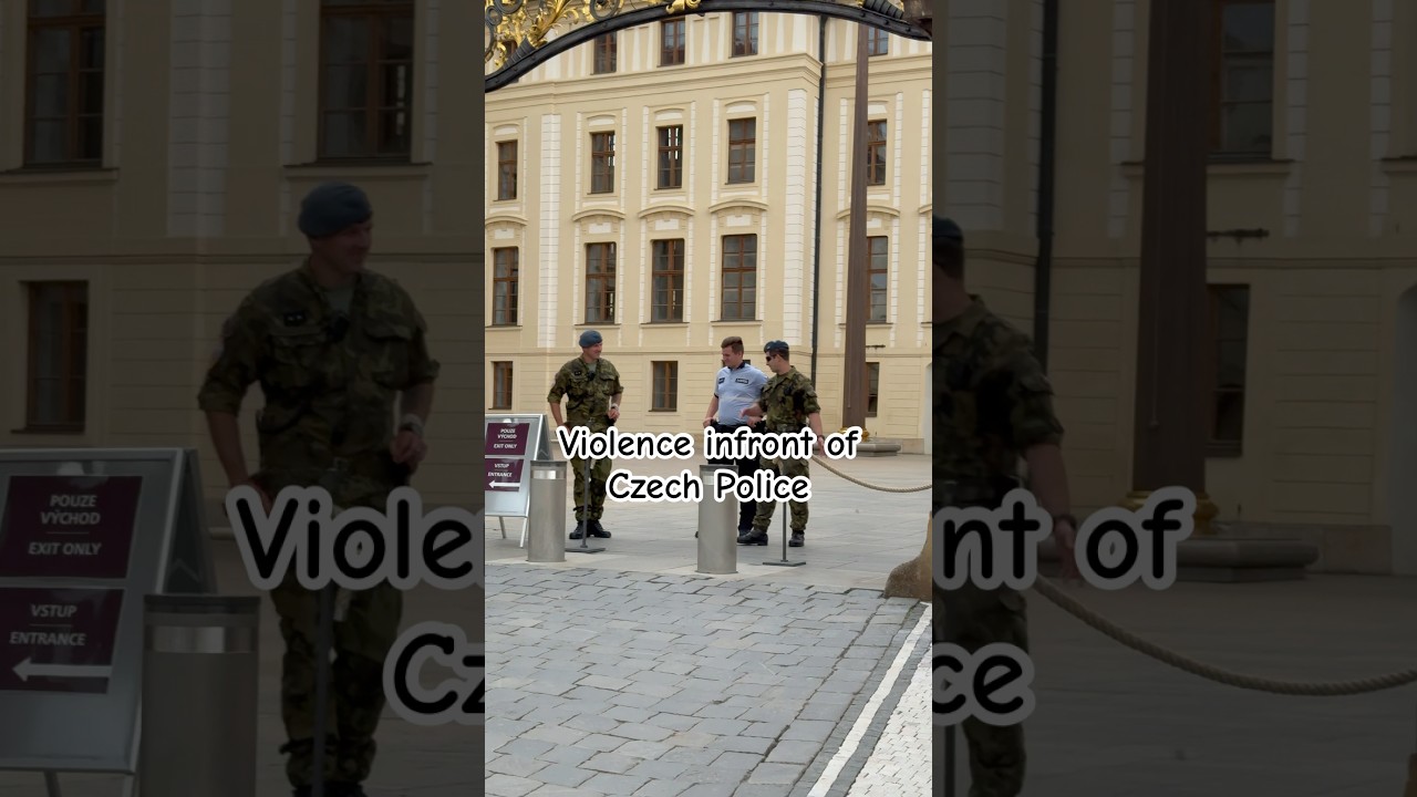 Violence infront of Czech Police #prague #czech #cops #europe #europetravel #warzone #warriors