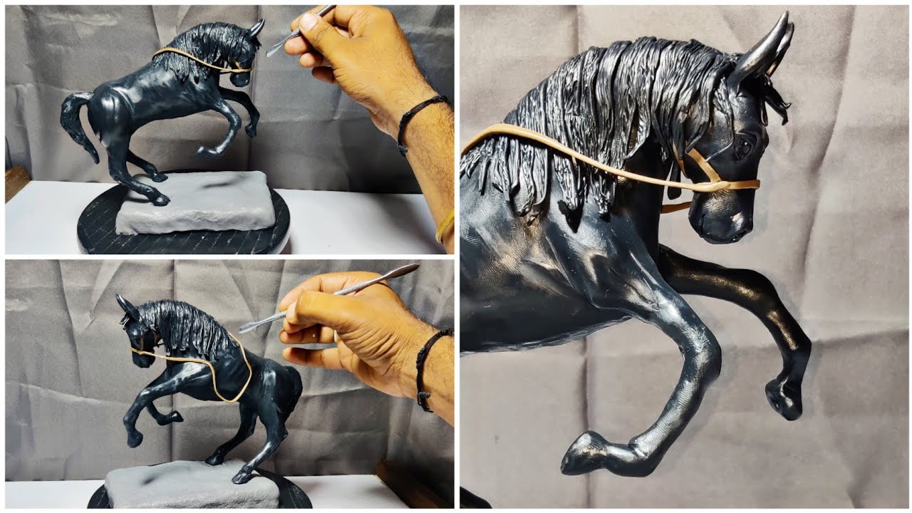 Sculpting A Horse in clay for home Decor