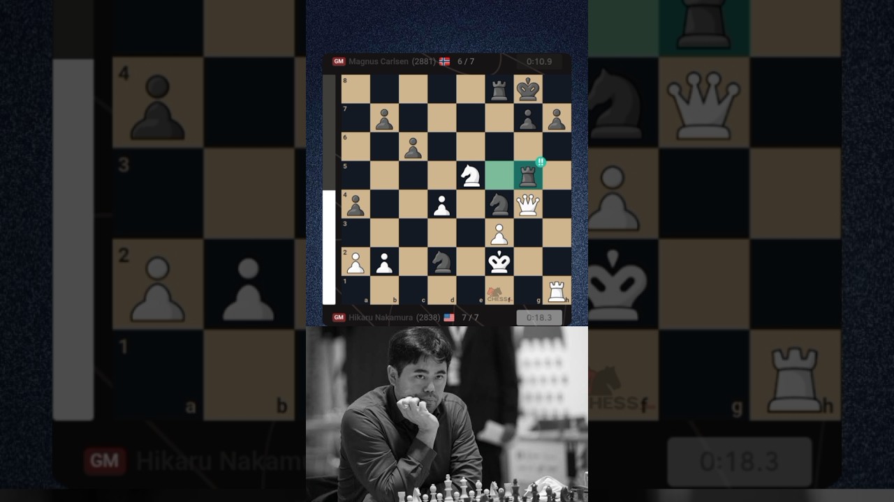 HIKARU VS CARLSEN,,!!#chess #chesscafe #chessgame #chessmaster #memes #shorts