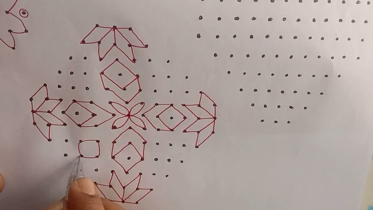 New 13×3 Dot Kolam for Daily Use 🌺 Simple Pulli Kolam Design | Easy Muggulu Rangoli