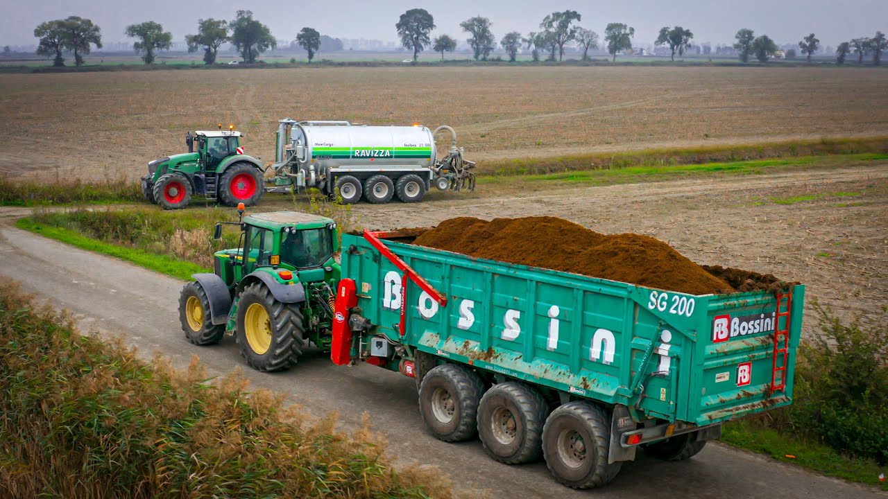 Big Manure Spreading 💩 | Fendt 924 + Ravizza & John Deere + Bossini | MASON