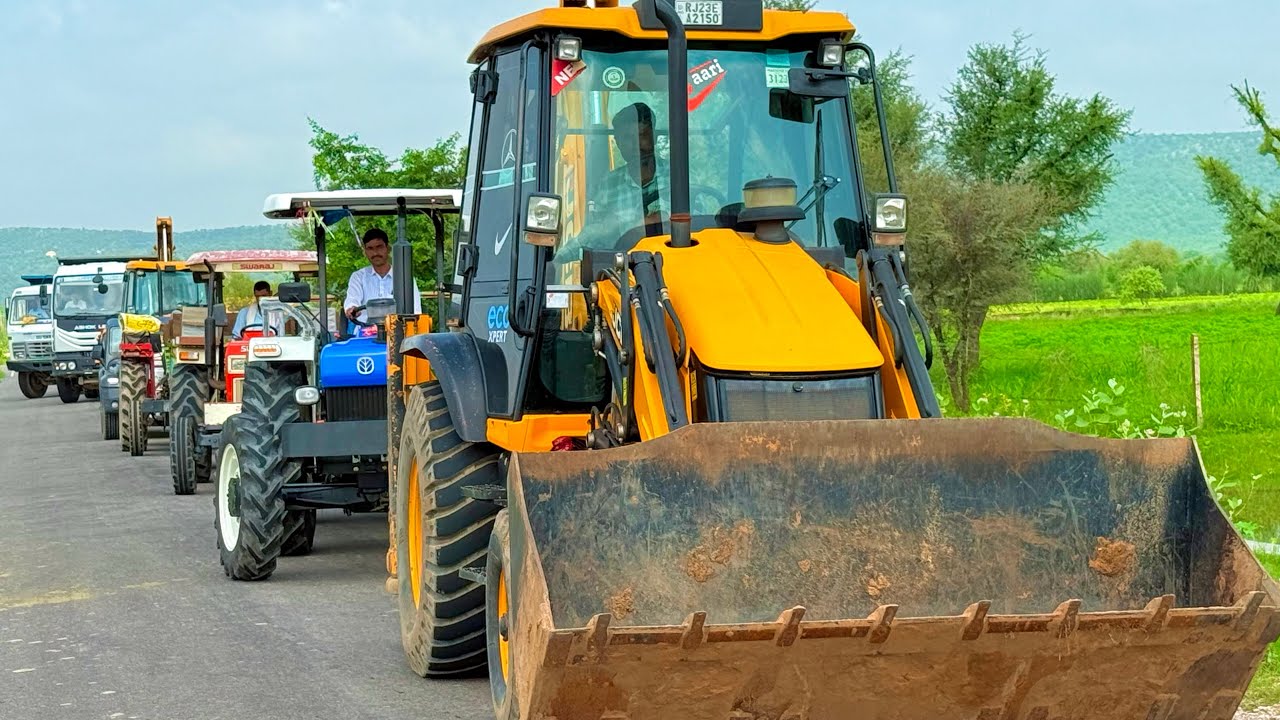 Jcb 3dx loading Mud in TATA Tippers Tractors Swaraj 855Fe New Holland 3630 Tractor newjcb Thar Truck