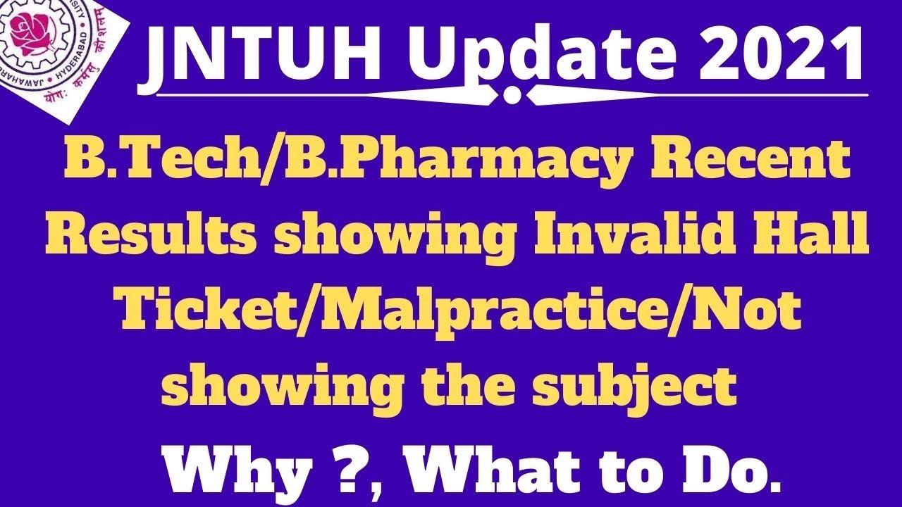 JNTUH Regular, Supply B.Tech/B.Pharmacy Results update||JNTUH update 2020