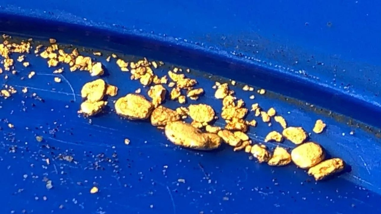First gold with the Detector!  Gold at Moonlight Creek NZ!
