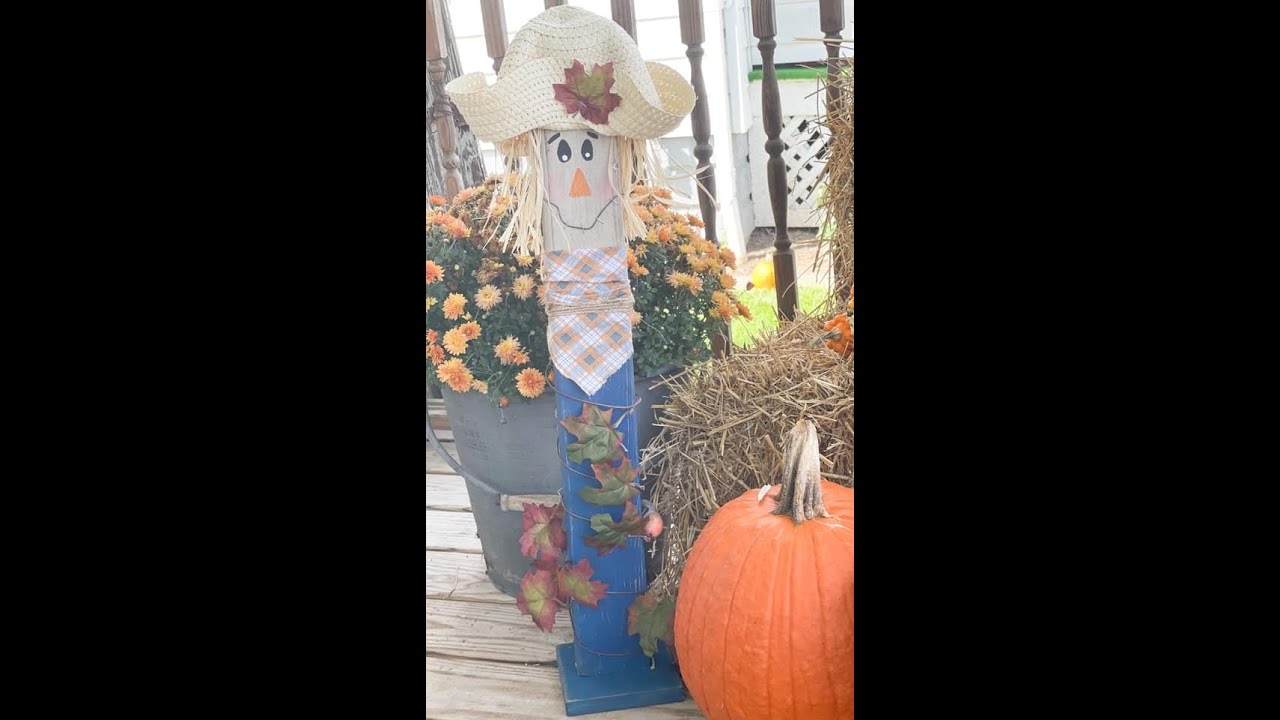 How to create a 2x4 scarecrow for fall front porch decor
