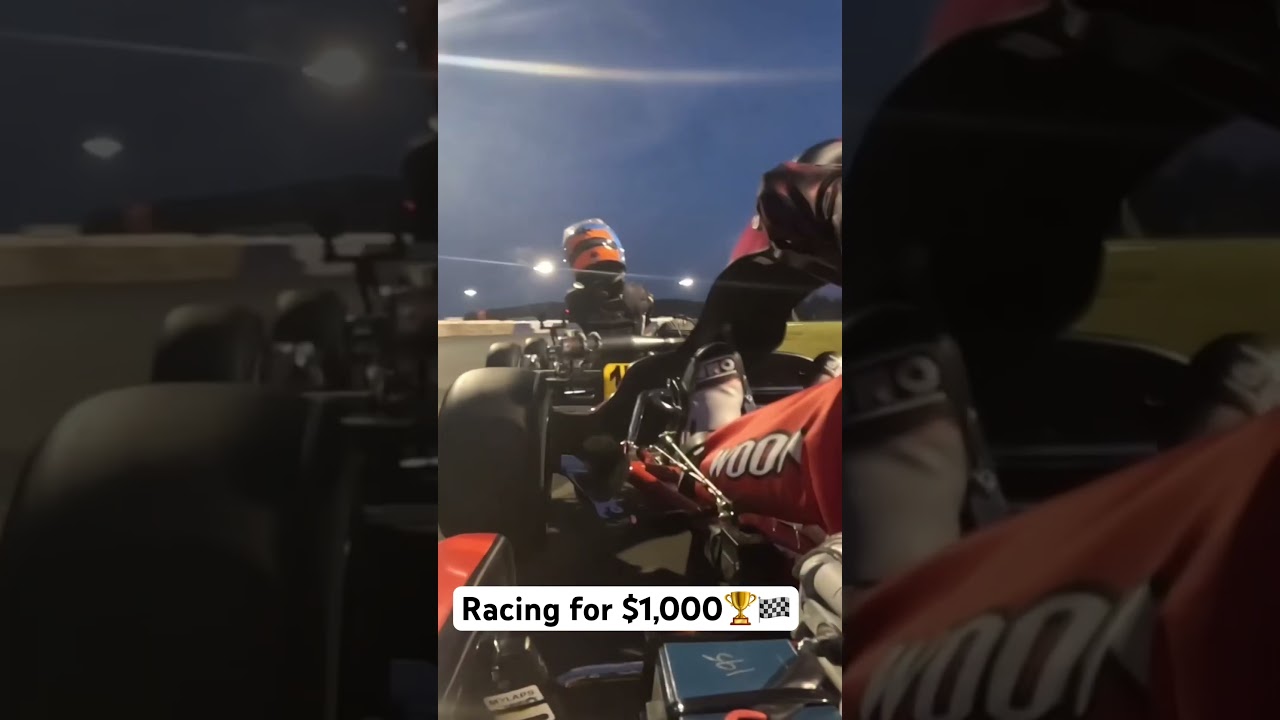 IAME Grand National 24&rsquo; race for $1000 Passed the next lap and won 🥇 🏆🏁 Racing at 🌙 for 💰 is 👌