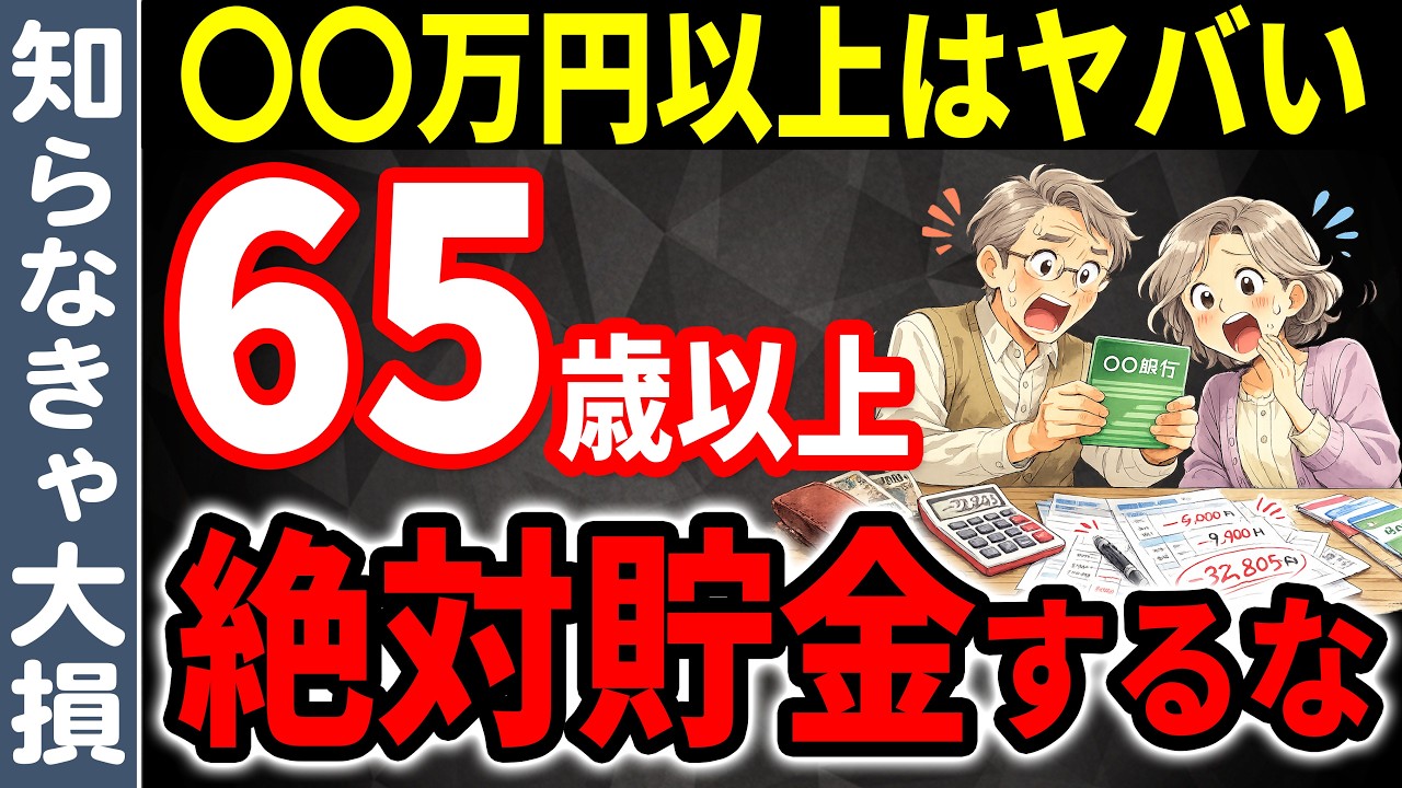 【老後資金】65歳で貯蓄○万円超えたら貯金するな！貯めすぎると人生終わります