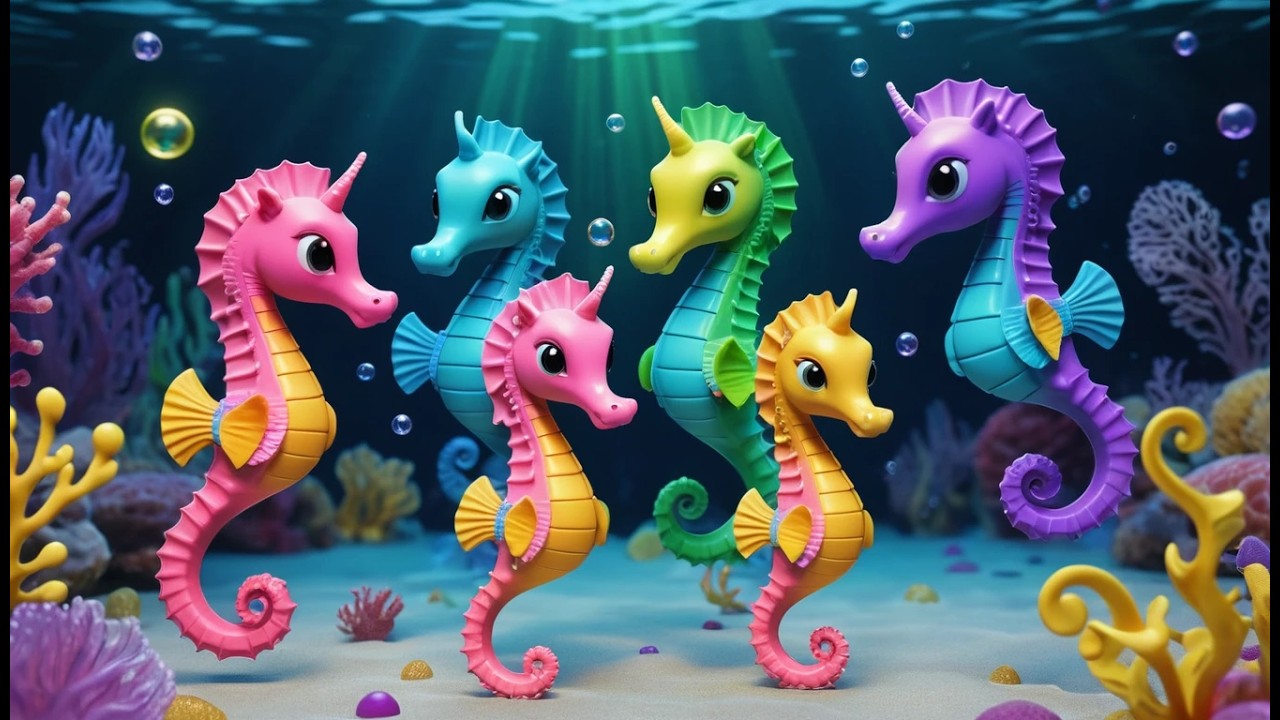 Five Little Seahorses Drift Drift Drift | Calming Underwater Counting Song