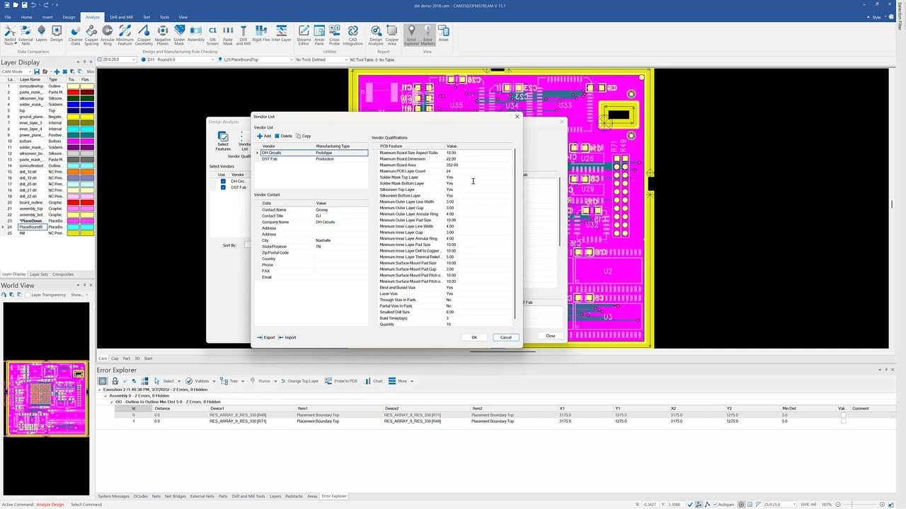 CAM350 and DFMStream 15 1 new features
