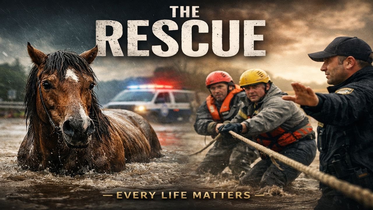 Heroic Rescue | Police & Animal Team Save a Horse from Flood