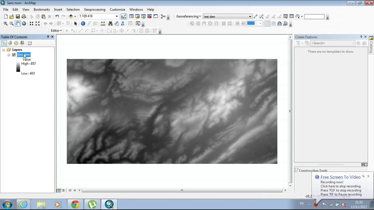 Cr&eacute;ation des courbes de niveau  ArcMAP