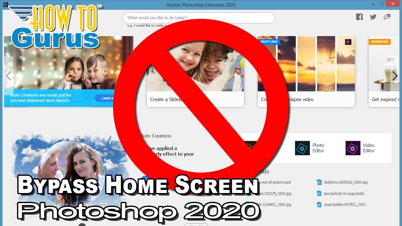 How You Can Bypass the Home Screen in Photoshop Elements and Go Right to the Editor Organizer