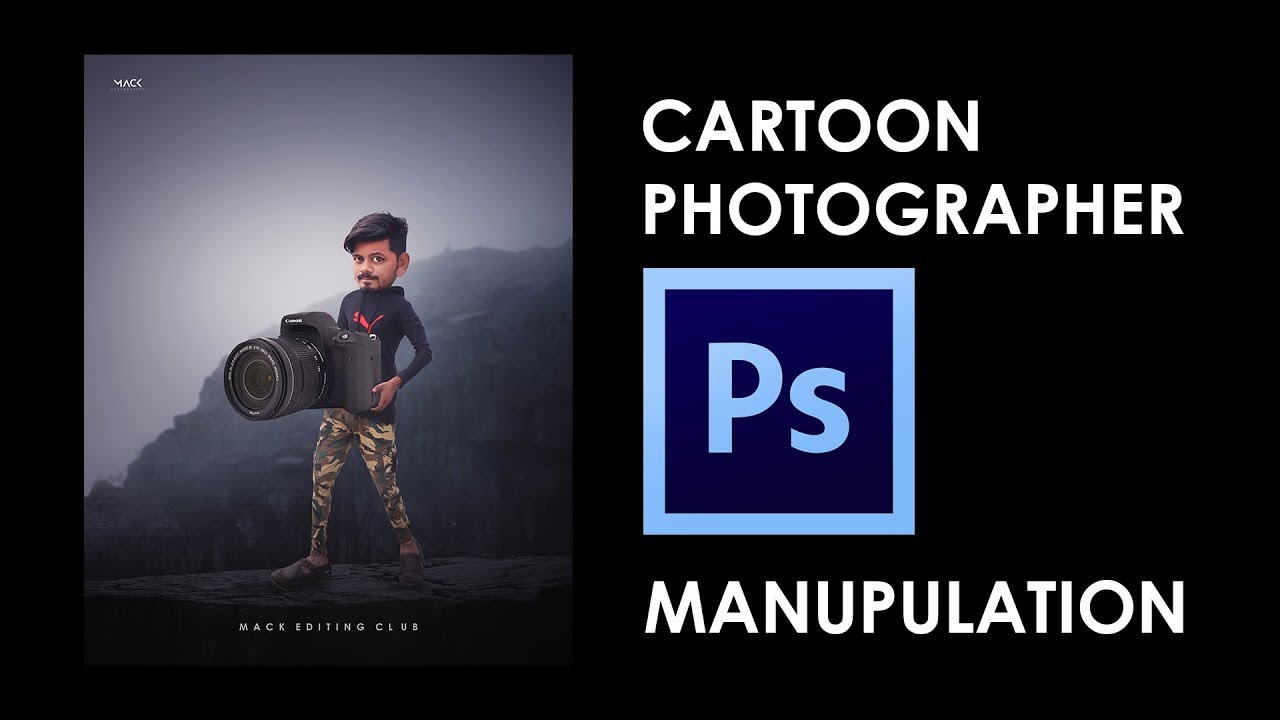 Cartoon photographer photoshop manupulation tutorial by Mukeshmack