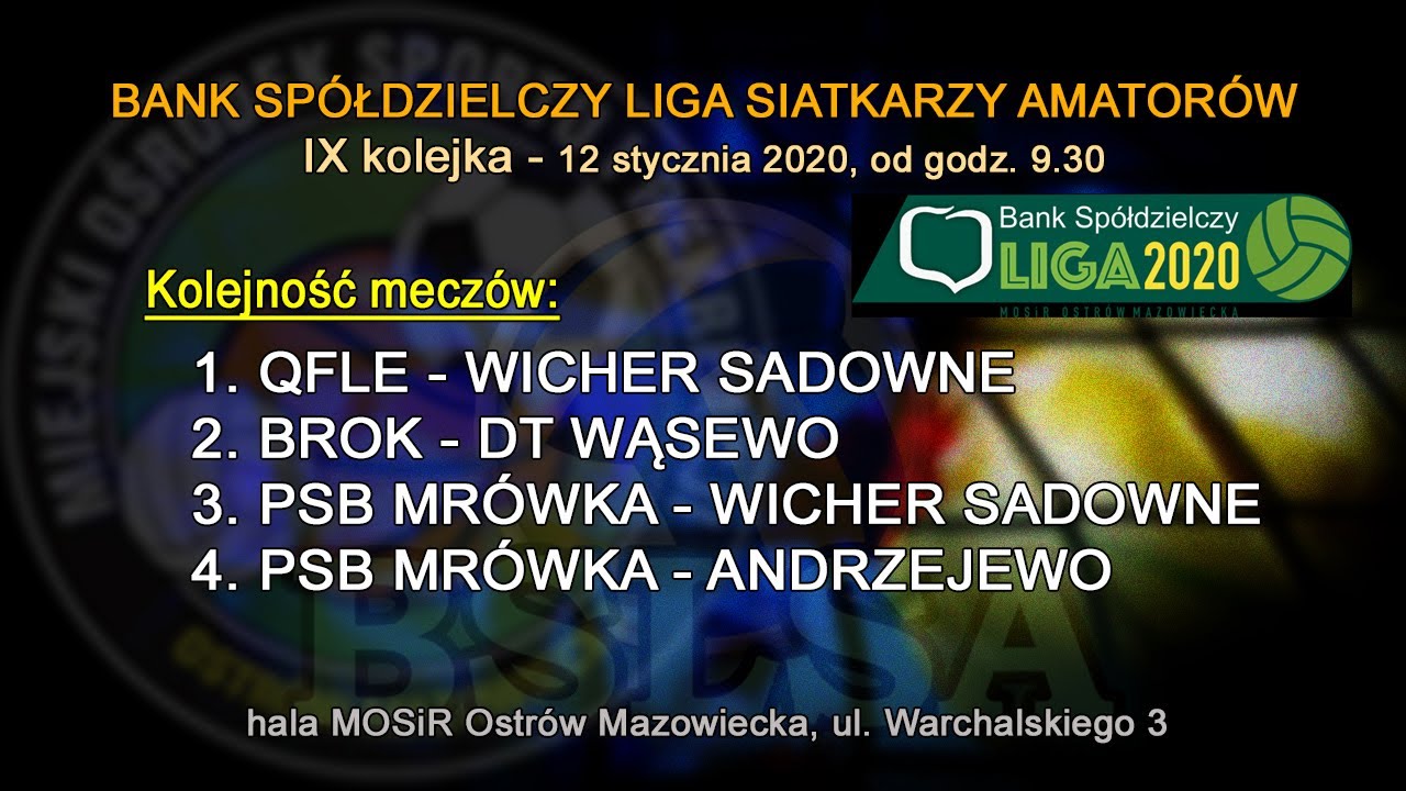 IX kolejka - Bank Spółdzielczy Liga Siatkarzy Amatorów - MOSiR Ostrów Mazowiecka