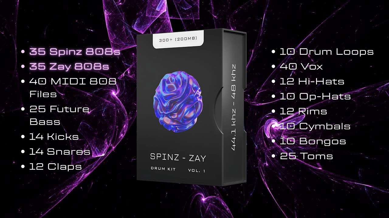 Spinz 808 - Zay 808 Drum Kit [300+] | Producer Drum Kit 2026