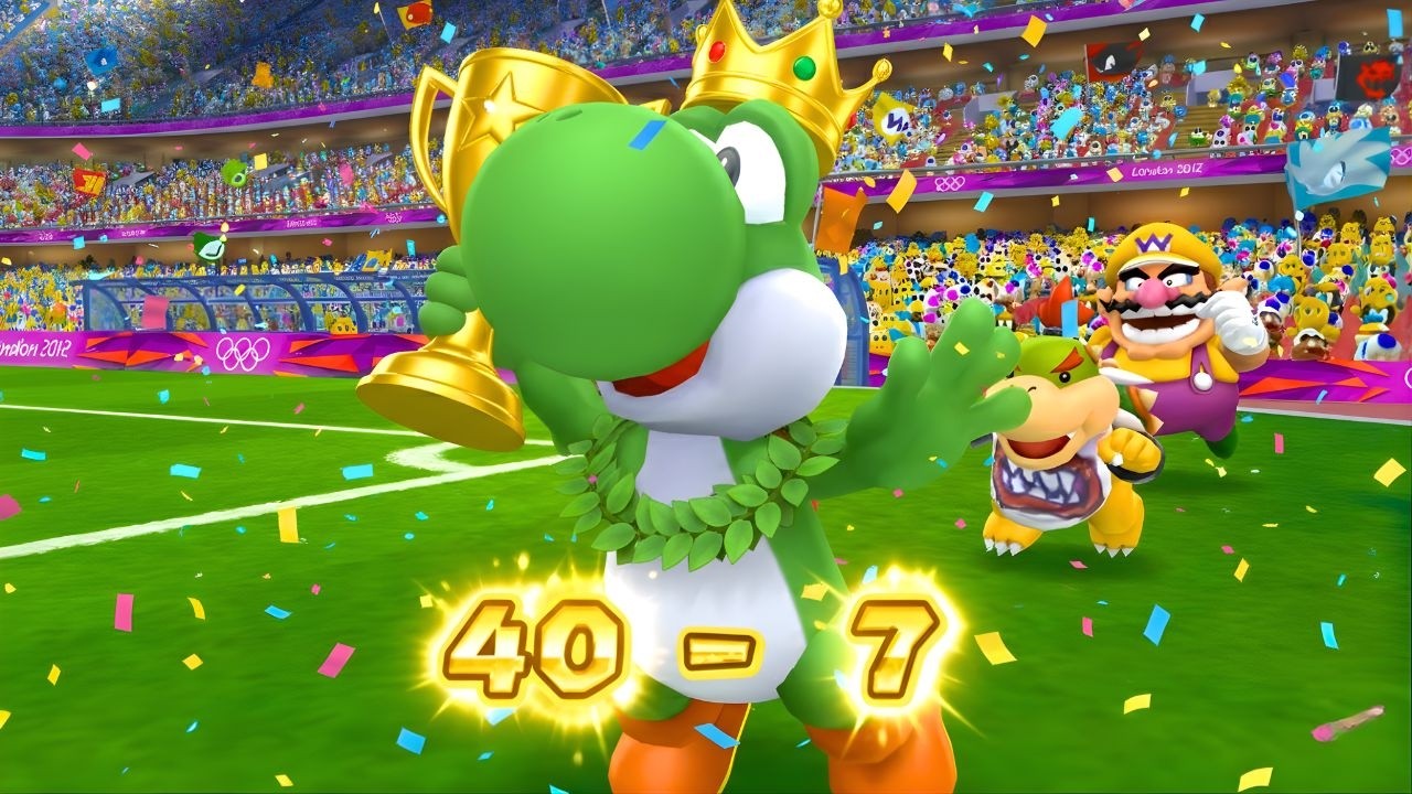 Mario and Sonic at the Olympic Games Tokyo 2012 FootballYoshi & Bowser Jr Crush Bowser & Shadow