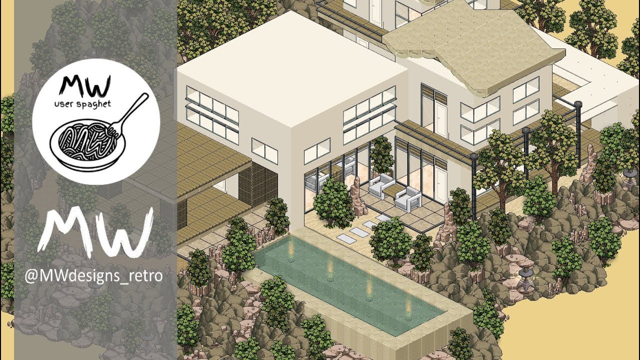 HABBO SpeedBuild • Modern Residence ''Zen Hideaway'' • MW Design