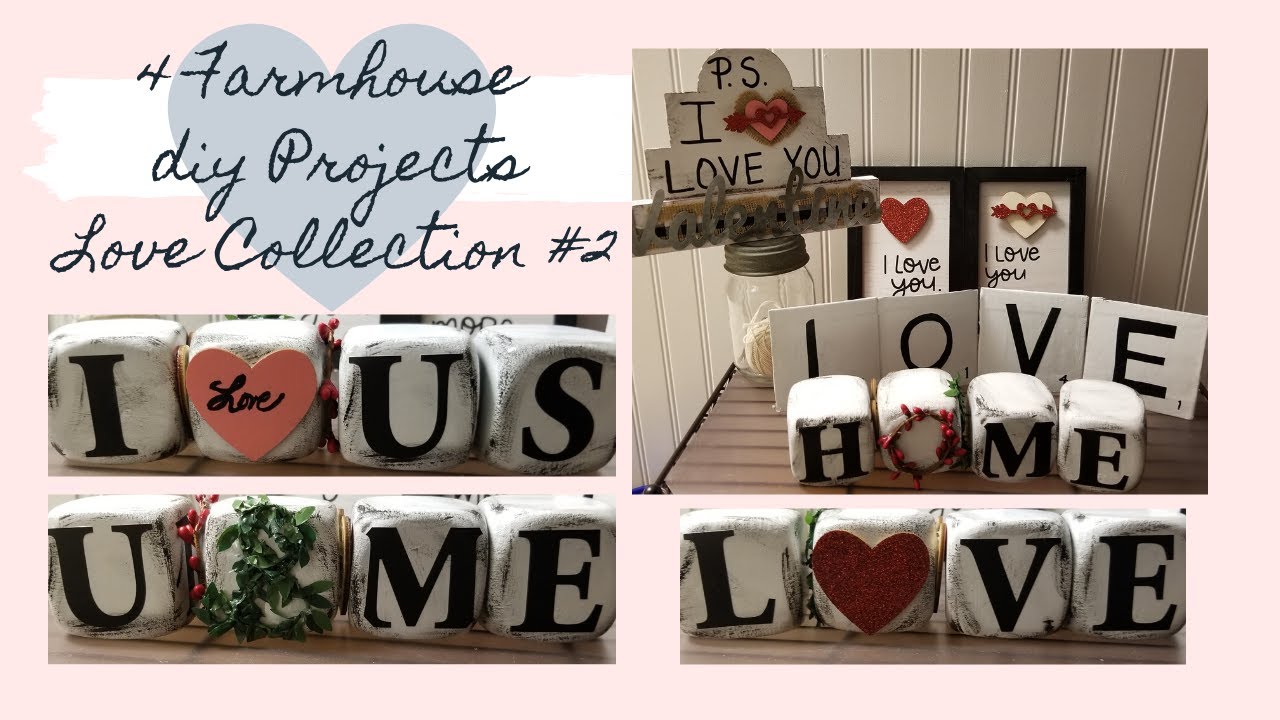 Dollar Tree DIY 4 Farmhouse Valentine Projects | Foam Dice Build a Word Love Collection