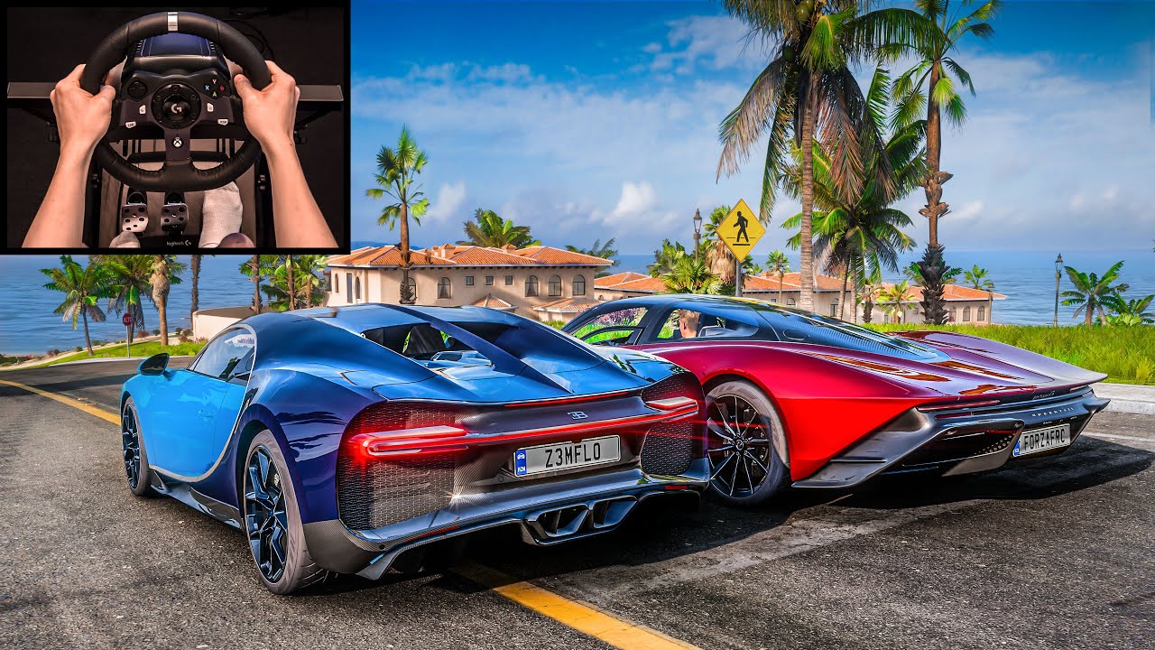 Bugatti Chiron VS McLaren Speedtail (Steering Wheel + Paddle Shifter) Gameplay | Forza Horizon 5