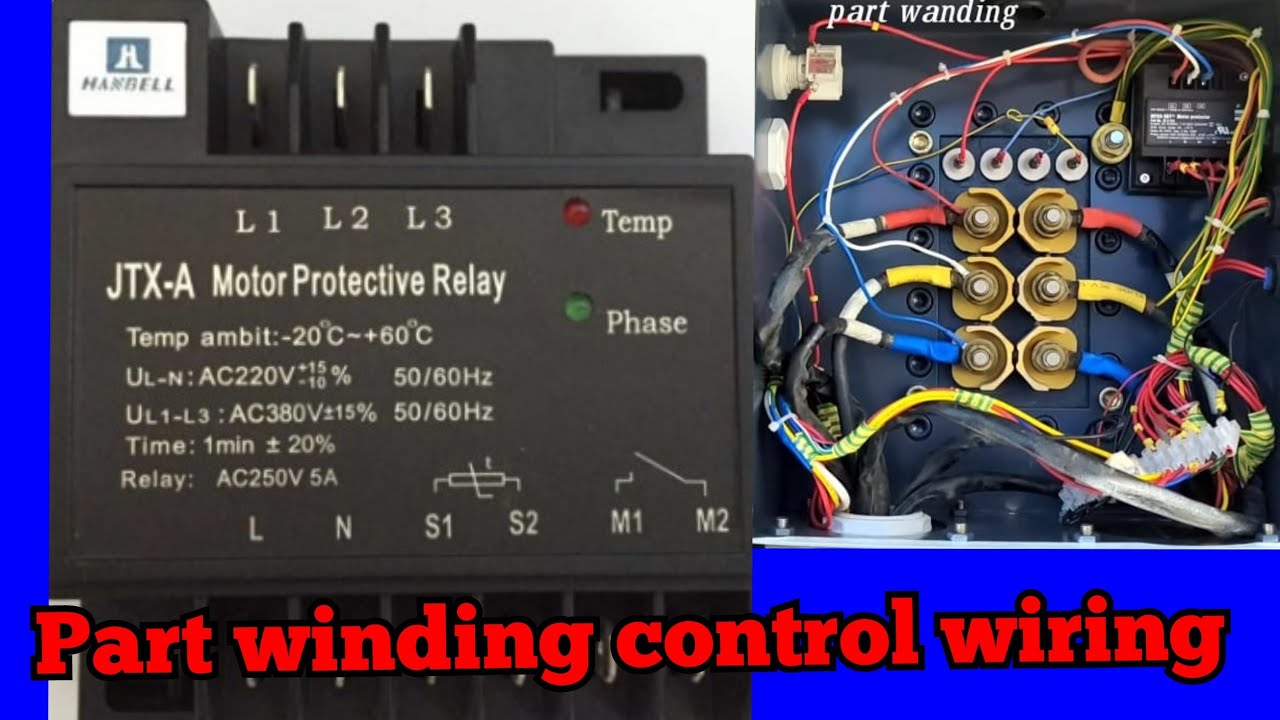 Part winding control wiring|part winding control connection.part winding control diagram.