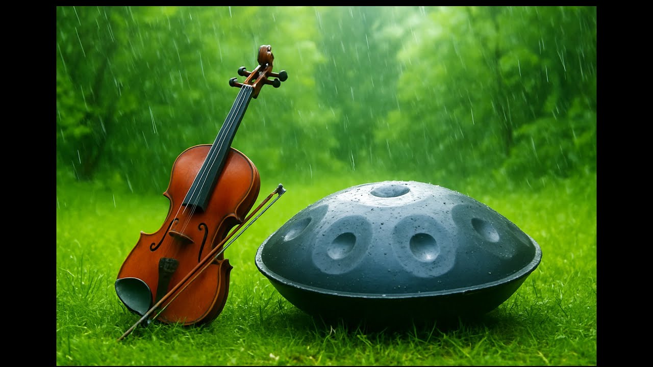 15 Min Rain Instrumental | Violin & Handpan | Relaxation Meditation Healing Music for Deep Rest 🌧️🎻