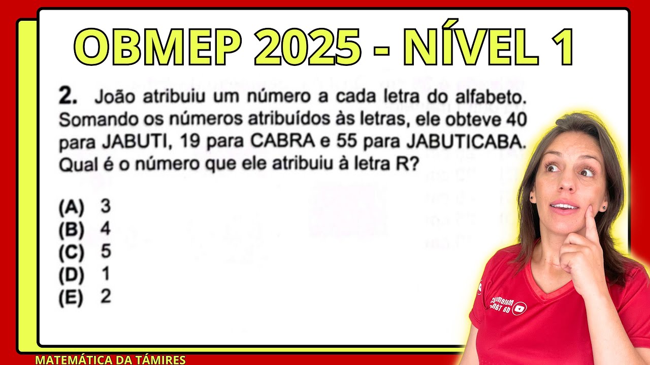 🧮Questão 2 / OBMEP - Nível 1 | 2025