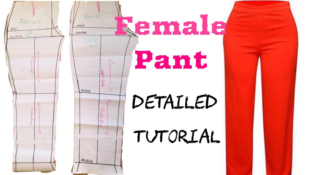 FEMALE PANTS 👖// HOW TO DRAFT A FITTED FEMALE TROUSER // EASY STEPS // (DETAILED )