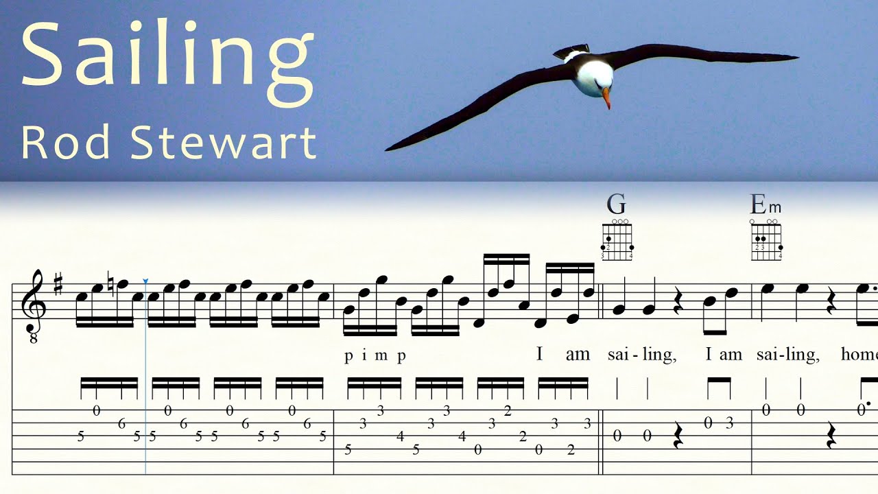 SAILING | ROD STEWART | Guitar Lesson | Tutorial | Sheet music & TAB | free PDF