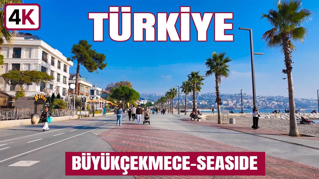 🇹🇷 Istanbul - B&uuml;y&uuml;k&ccedil;ekmece Seaside Walk on a Sunny Day &ndash; 4K 🌞🌊